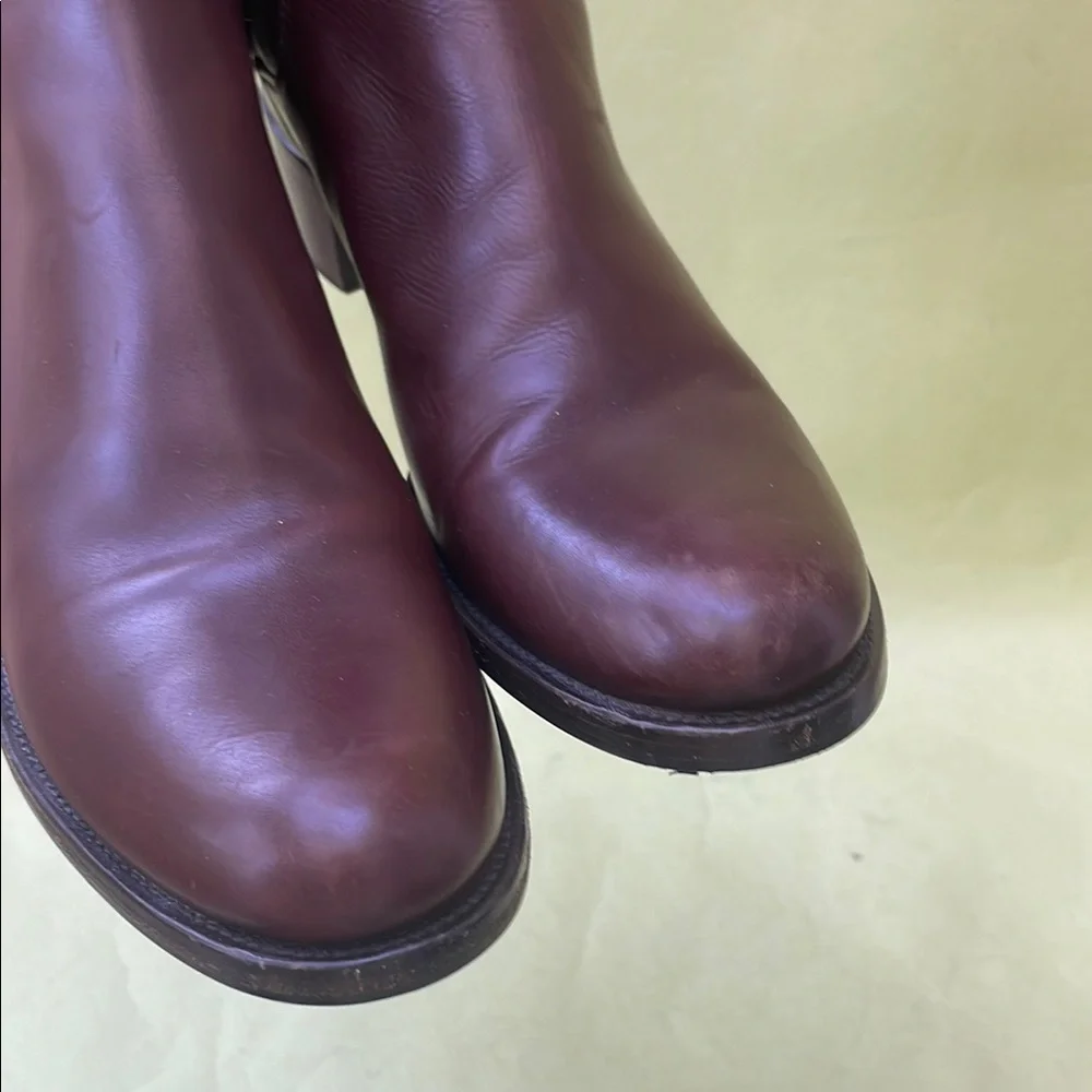 Prada Vintage Brown Over the Knee Leather Boots with Streamlined Design - Picture 9 of 16